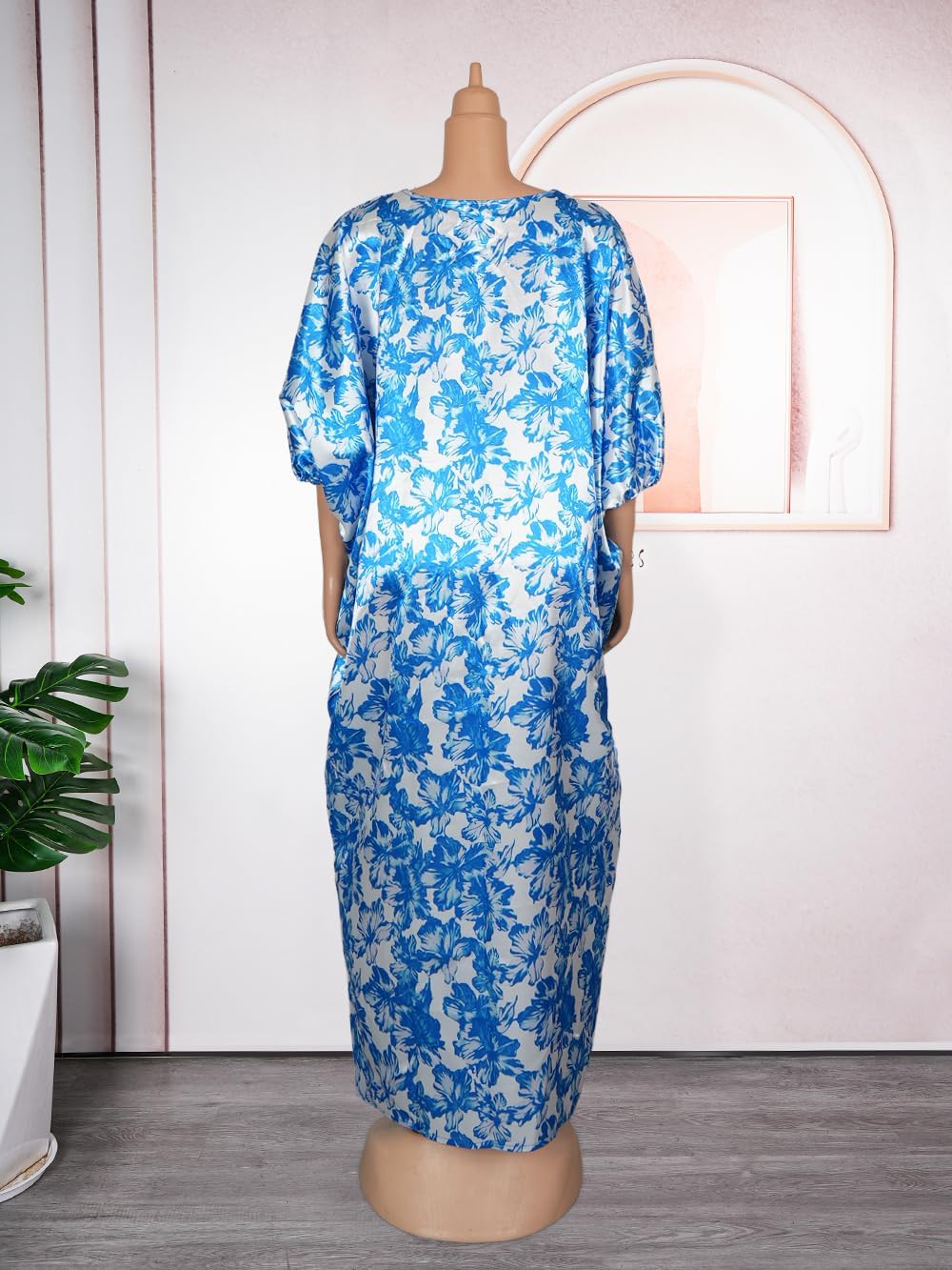 HD Women's Sequin African Bubu Dress Front Slit Stylish Plus Size Gown - Image 4