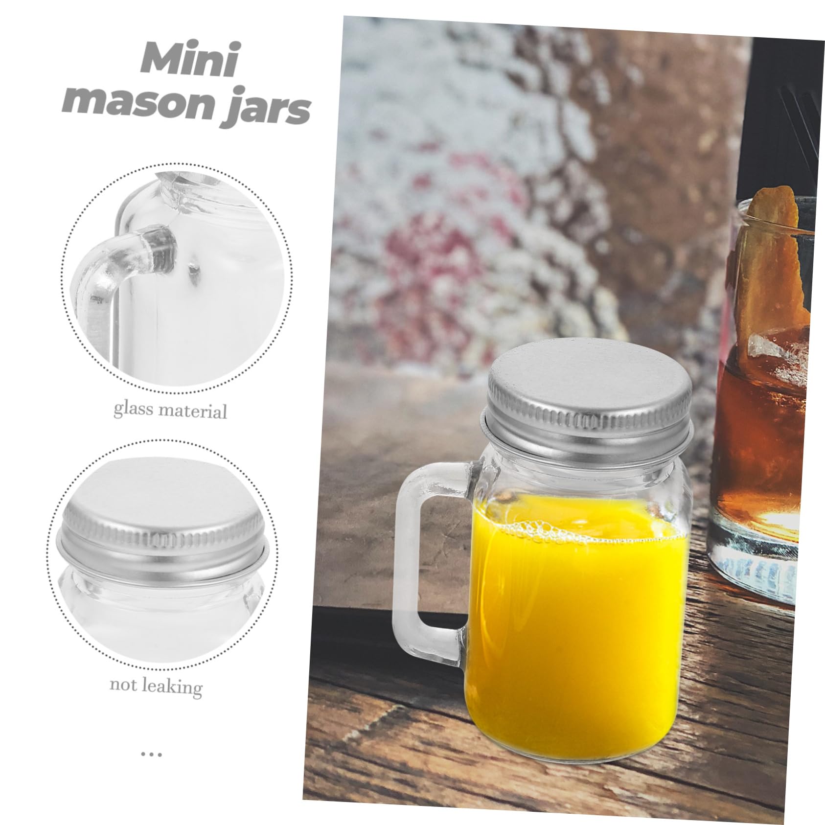 16 Stück Kleine Glasbehälter mit Henkel und Deckel 60ml Wiederverwendbare Vorratsgläser aus Glas für Marmelade Kerzen und Anlässe