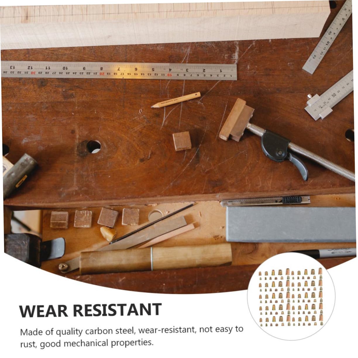 460pcs Nut Assortment Kit Threaded Inserts for Wood Furniture Easy Installation with Key Wrench Resistant Suitable for Solid Wood Applications