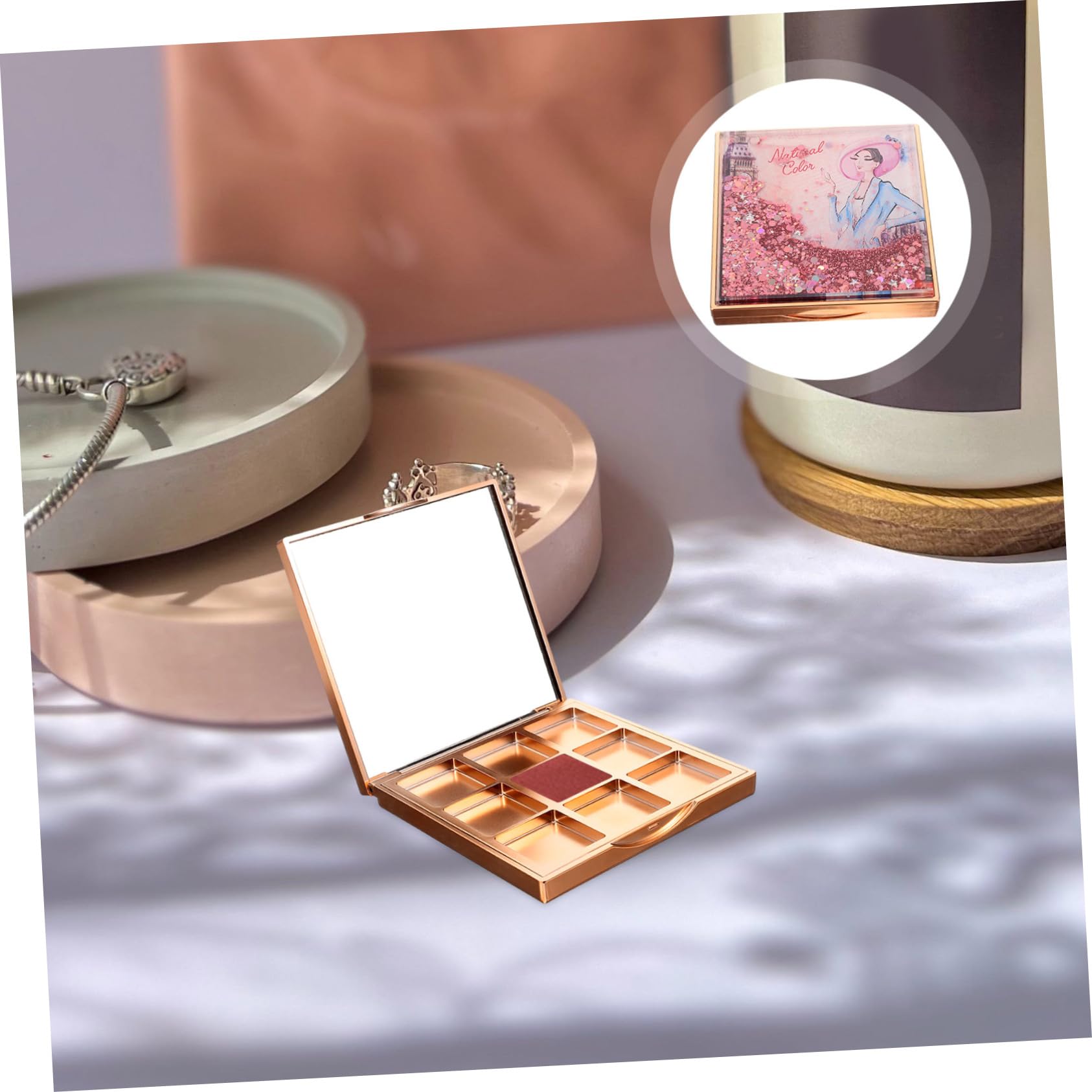Didiseaon 5pezzi Palette Per Ombretti Vuota Scomparti Design e Portatile Per Makeup Personalizzato Per Viaggi e Cosmetici