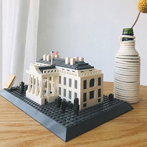 Miniatura 5 de WANGE Juguetes de bloques de construcción, modelo de la Casa Blanca (770 piezas) La gran serie de arquitectura del mundo, monumentos famosos