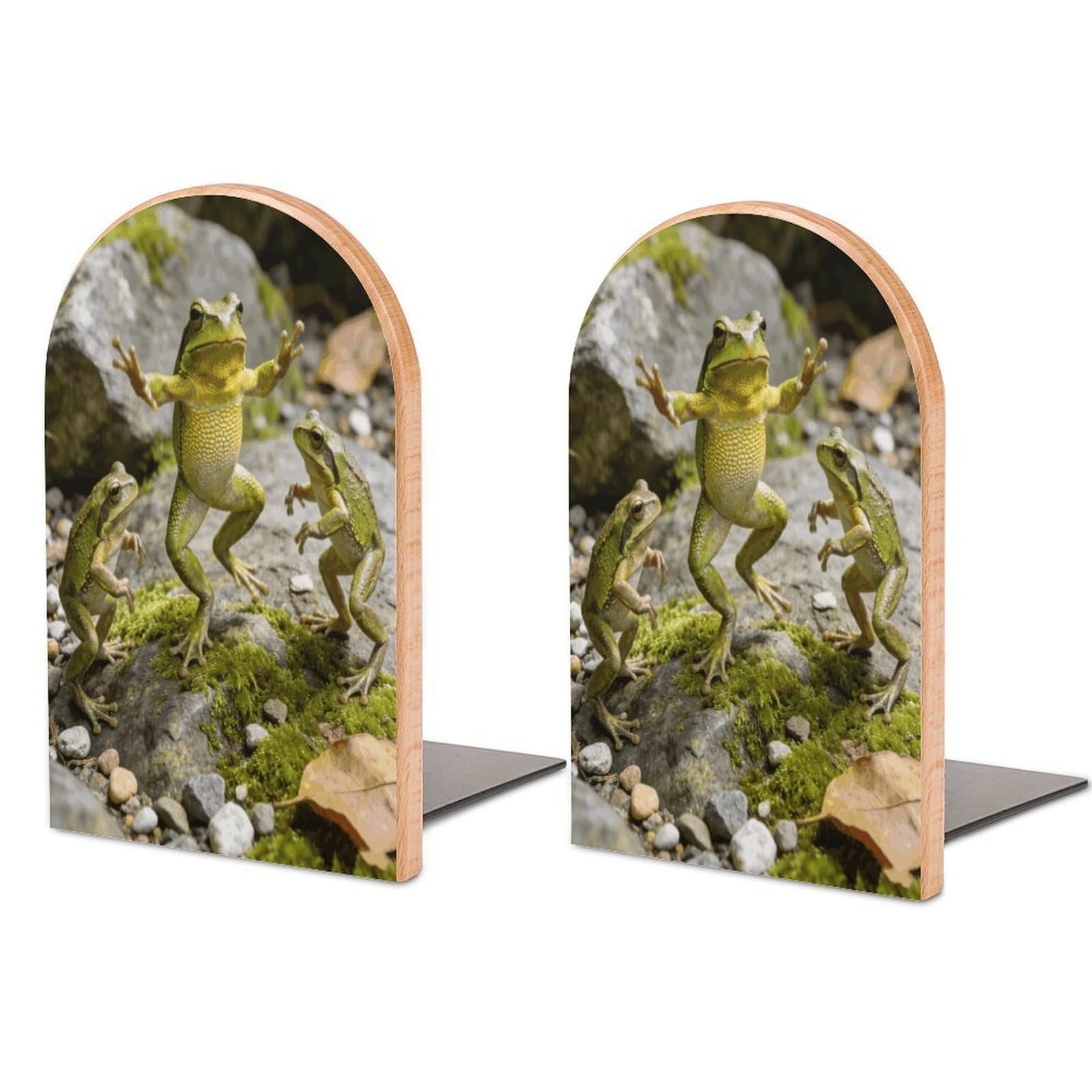 Sujetalibros de madera de tres ranas, el regalo decorativo ideal para lectores