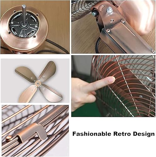 Miniatura 4 de Ventilador oscilante montado en la pared,Ventilador retro de metal para talleres,Ventilador oscilante de 90 grados con control remoto,Ventilador de