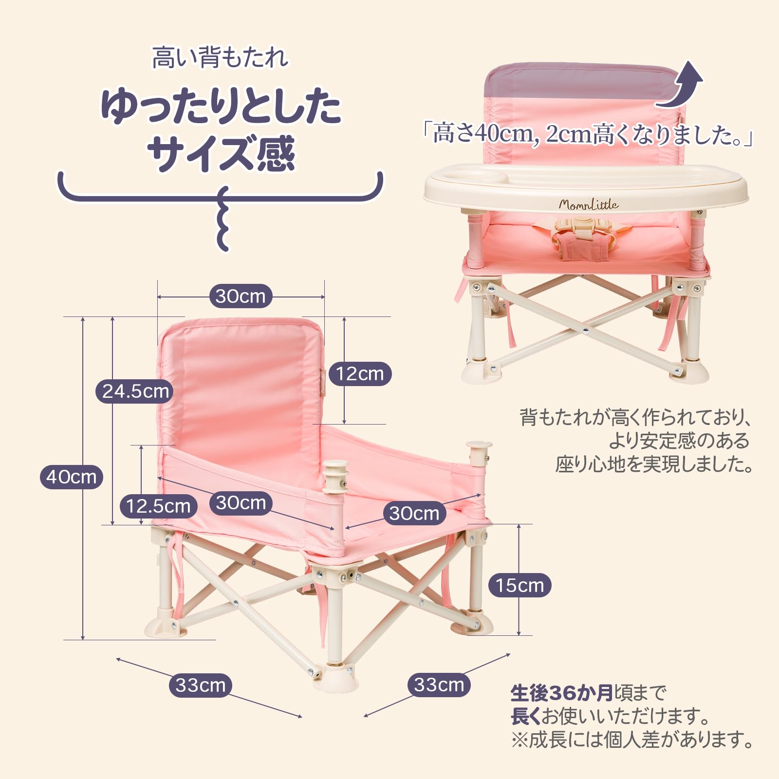 Amazon | Momnlittle ベビーチェア 折りたたみ 軽量 ベビー椅子 離乳食