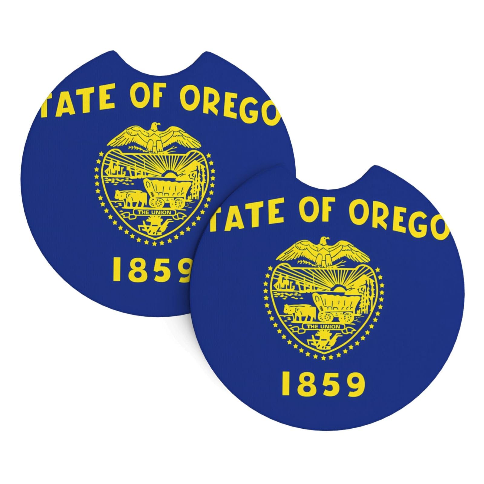 Oregon State Flag Car Interior Cup Holder Pad 2 PCS Car Coasters Scratch-resistant Odorless for Most Cars