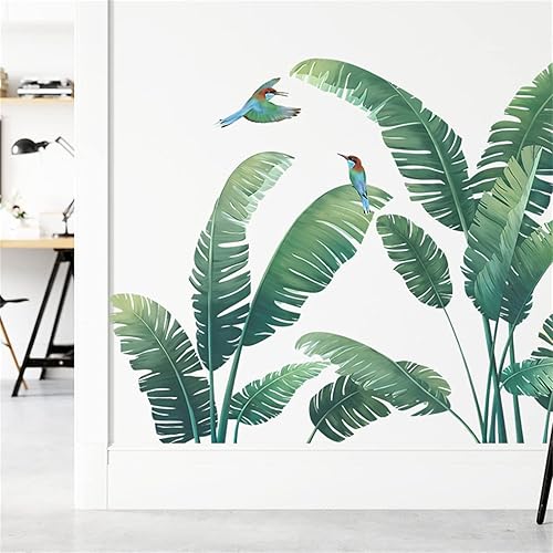 Miniatura 4 de Adhesivos de pared de plantas verdes, selva tropical tropical de hoja de Monstera, hojas de palmera naturales, plantas de hojas verdes nórdicas,