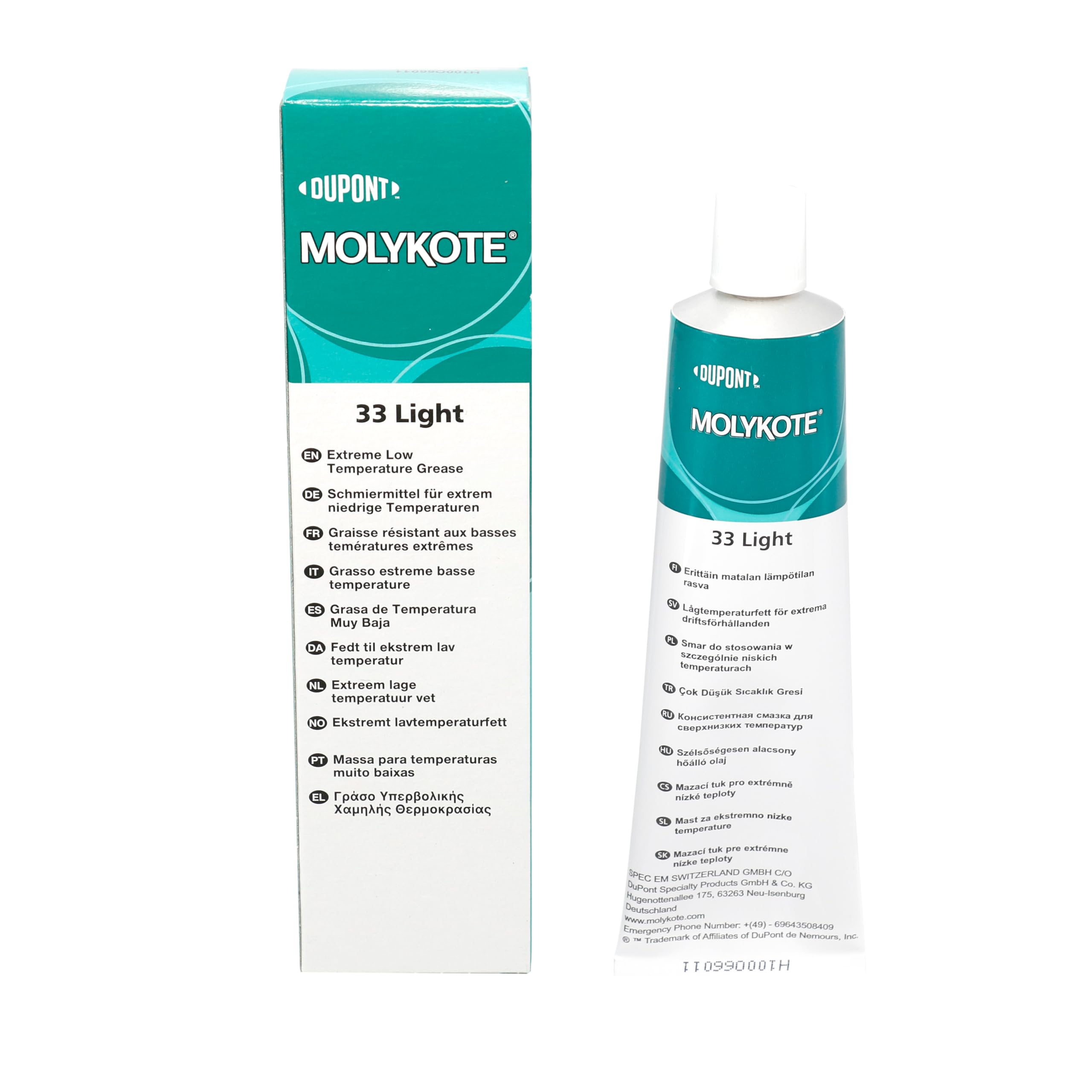 Molykote 33 Light 100g Graisse Lubrifiante 33L Graisse pour Températures Extrêmes Charge Légère Métal-Métal Métal-Plastique pour Câbles Électriques et Roulements Blanc Cassé