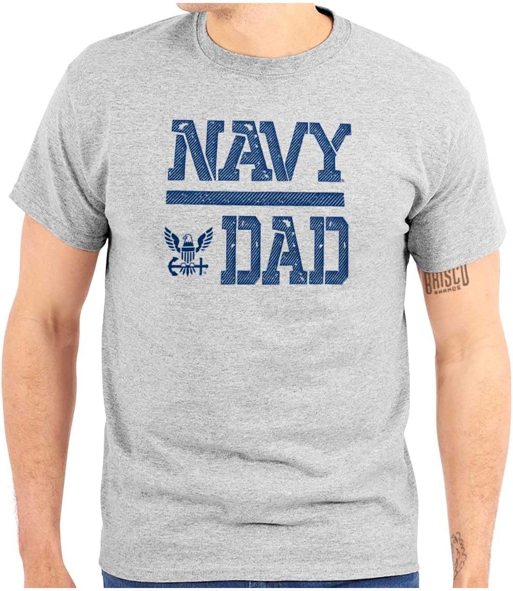 US Navy Dad Military Anchor Logo Mens Graphic T Shirt Tees