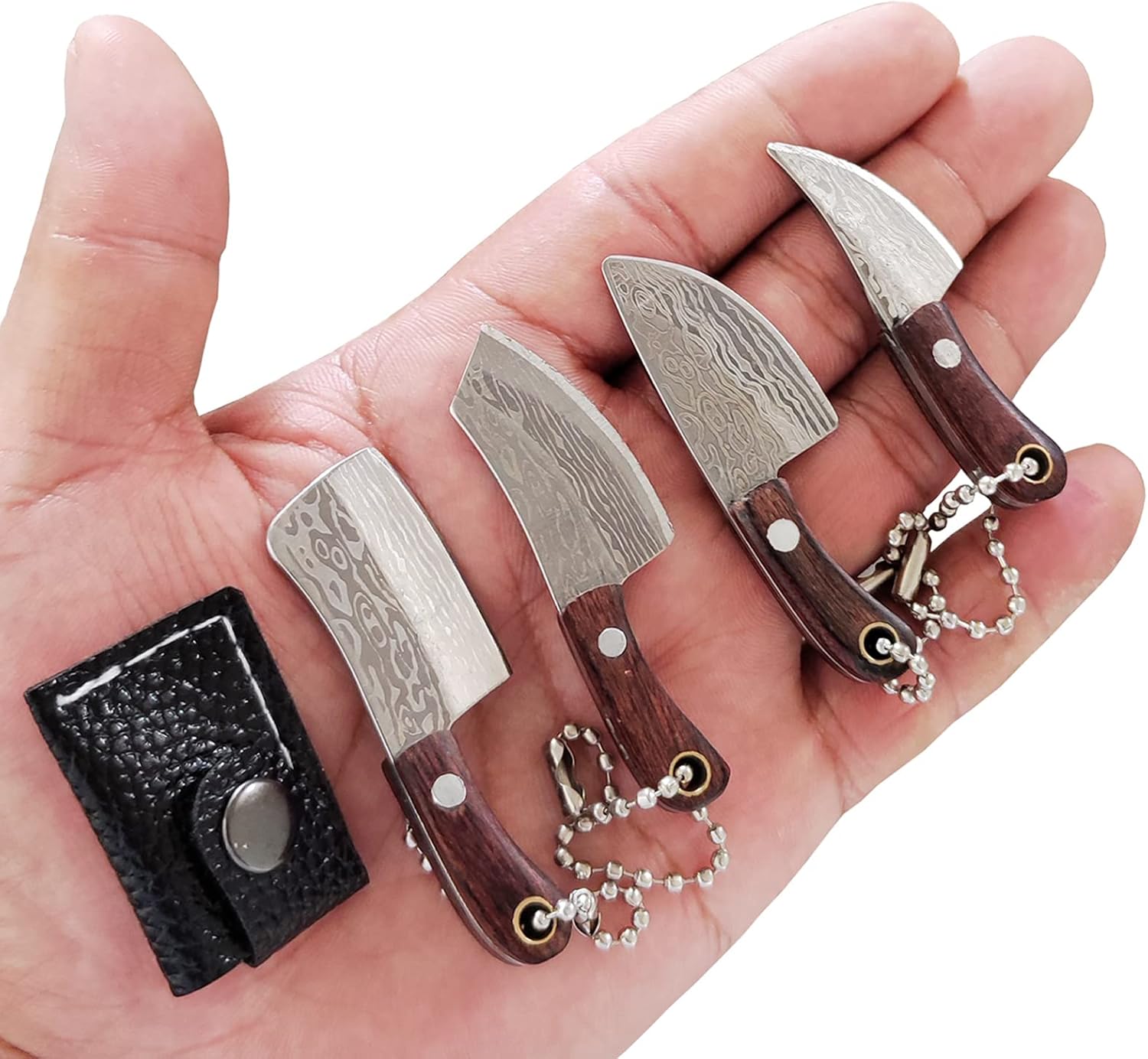 4pcs Mini Pocket Knife Set Little Chef Knife Set Tiny Knife Cleaver Small Thumb Multitool Box Cutter Tools