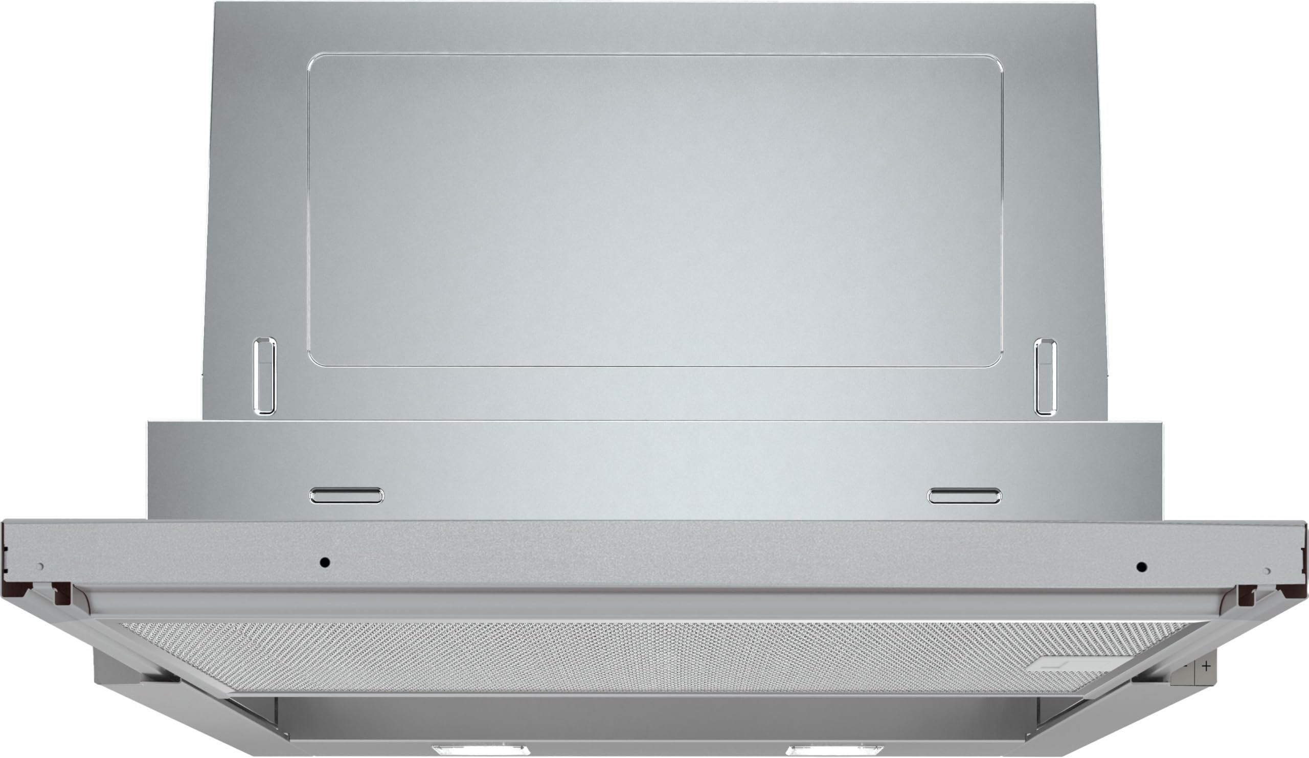 Bosch DFR067A52 - Copertura per schermo piatto serie 4, 60 cm di larghezza, aria di trascinamento e di scarico, prodotto in Germania, EcoSilence Drive, motore silenzioso ed efficiente, illuminazione a