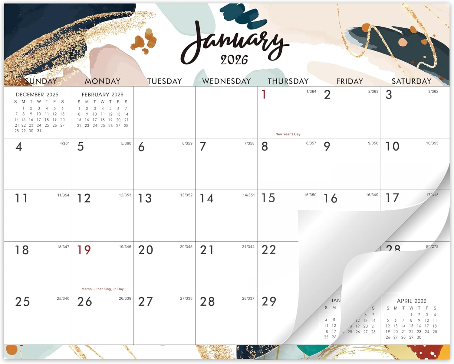 Calendar Fridge 2026 Magnetic Calendar - 12 Month Fridge Calendar From Jan To Dec 2026, 8x10 Tear-Off Pad With US Holidays Tear-off Magnetic Calendar
