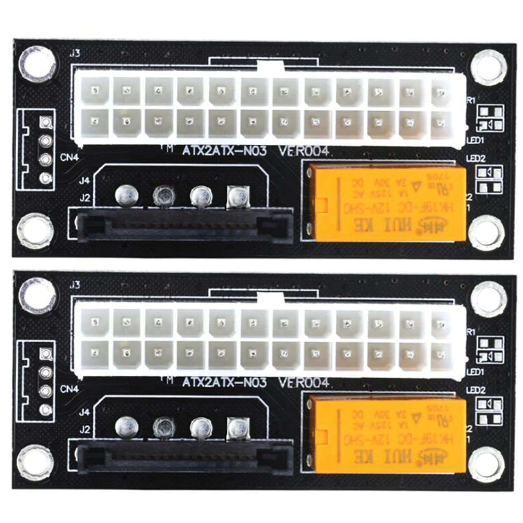 Viodmss 2X Dual PSU Power Supply Sync Adapter Add2Psu ATX 24Pin to 15Pin SATA Synchronous Connector Riser Cable Miner Mining