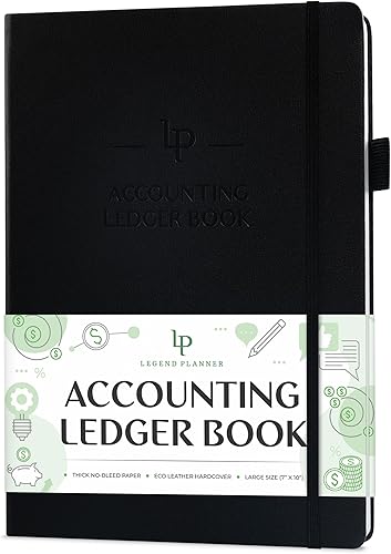 Legend Accounting Ledger Book - Registro de contabilidad de tapa dura para pequeñas empresas y uso personal - Libro columnar - Diario de gastos de