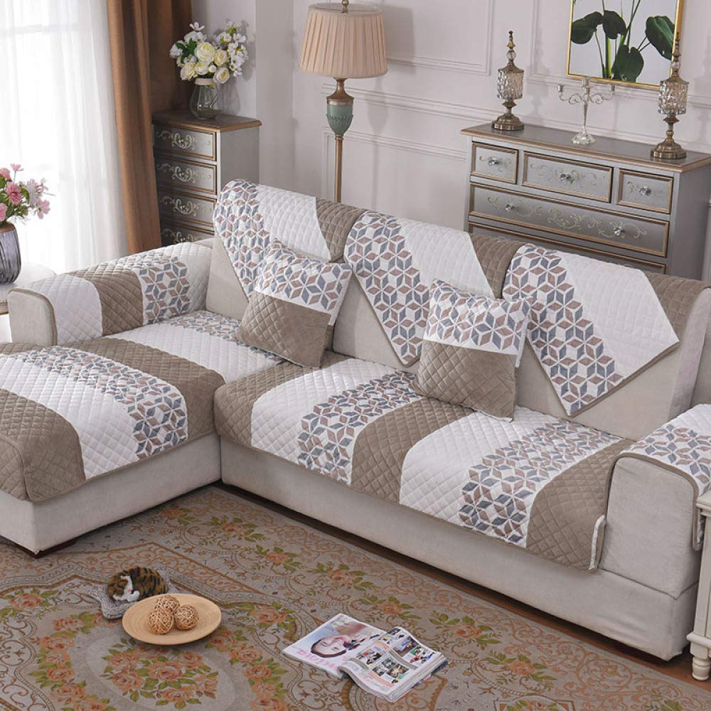 Copridivano con Penisola in Peluche, Copridivano Angolare a Sinistra/Destra 3/2/1 Posti, Fodere Copridivano Angolare Copridivano Antiscivolo Chaise Longue a Forma di L (Grigio Scuro,70x120cm