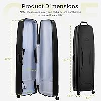 Vista 5 de Funda rígida de viaje de golf con ruedas, diseño de carcasa rígida de PC, impermeable, duradera y de gran capacidad, funda de viaje de golf