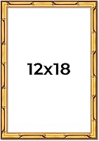 Vista 15 de Poster Palooza Marco de madera maciza de bambú dorado de 12 x 8 pulgadas con acrílico UV, respaldo de tablero de espuma y accesorios para colgar