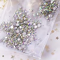 Vista 3 de Diamantes de imitación de espalda plana gemas redondas DIY decorativo Nail Face y accesorios de ropa ss3-20 mezcla (1440pcs cristal AB)