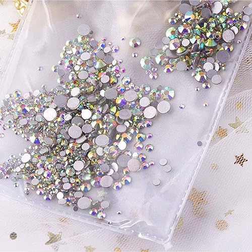 Miniatura 3 de Diamantes de imitación de espalda plana gemas redondas DIY decorativo Nail Face y accesorios de ropa ss3-20 mezcla (1440pcs cristal AB)