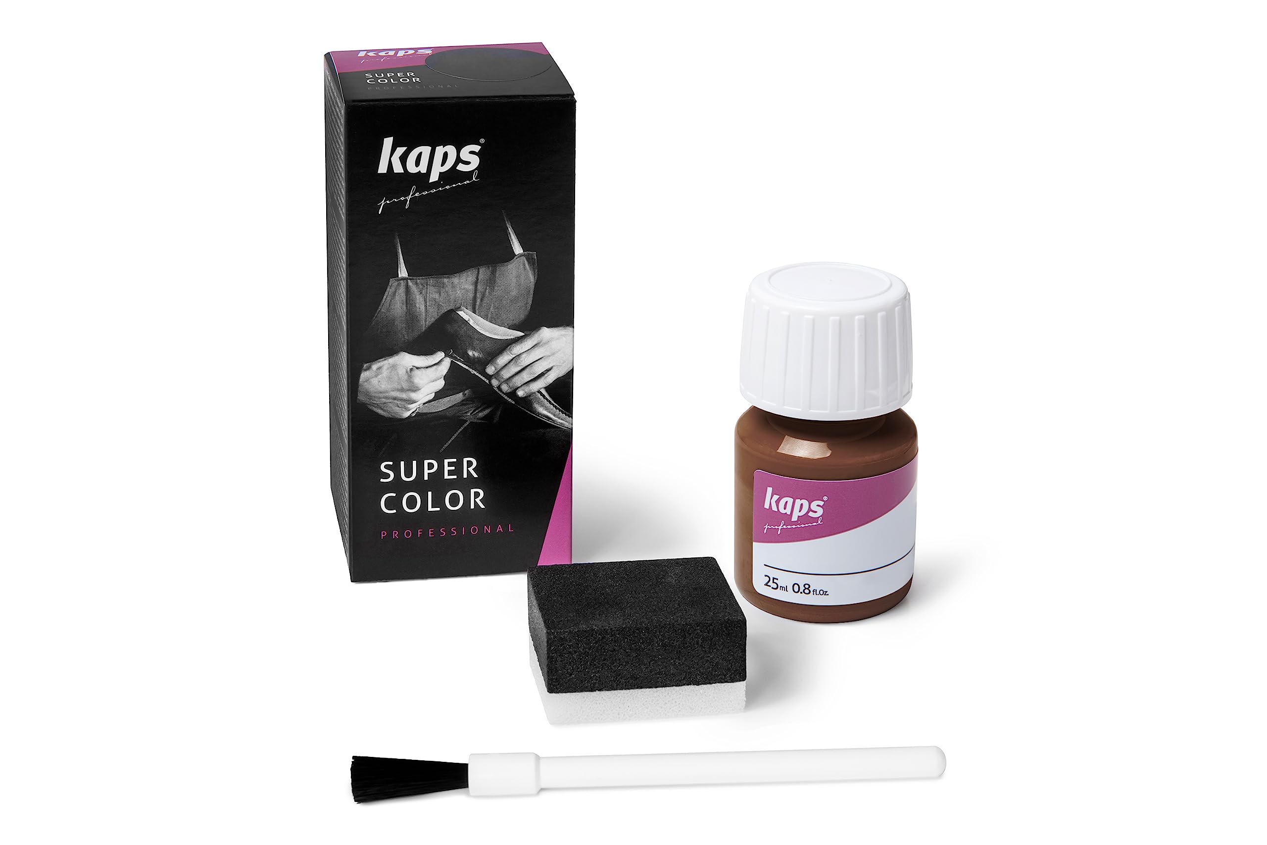 Tinte para Zapatos y Bolsos de Cuero y Textil con Esponja y Brocha, Kaps Super Color, 70 Colores (117 - azul marino) — view 13