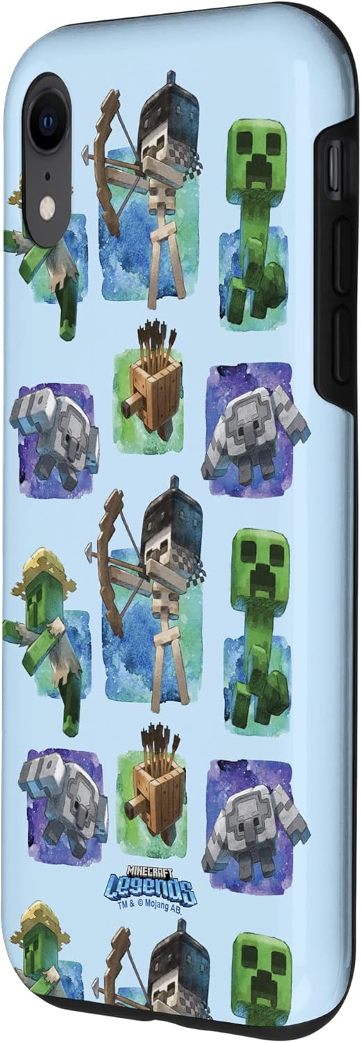 Minecraft Legends Watercolor Mobs Box Showcases Case for iPhone XR