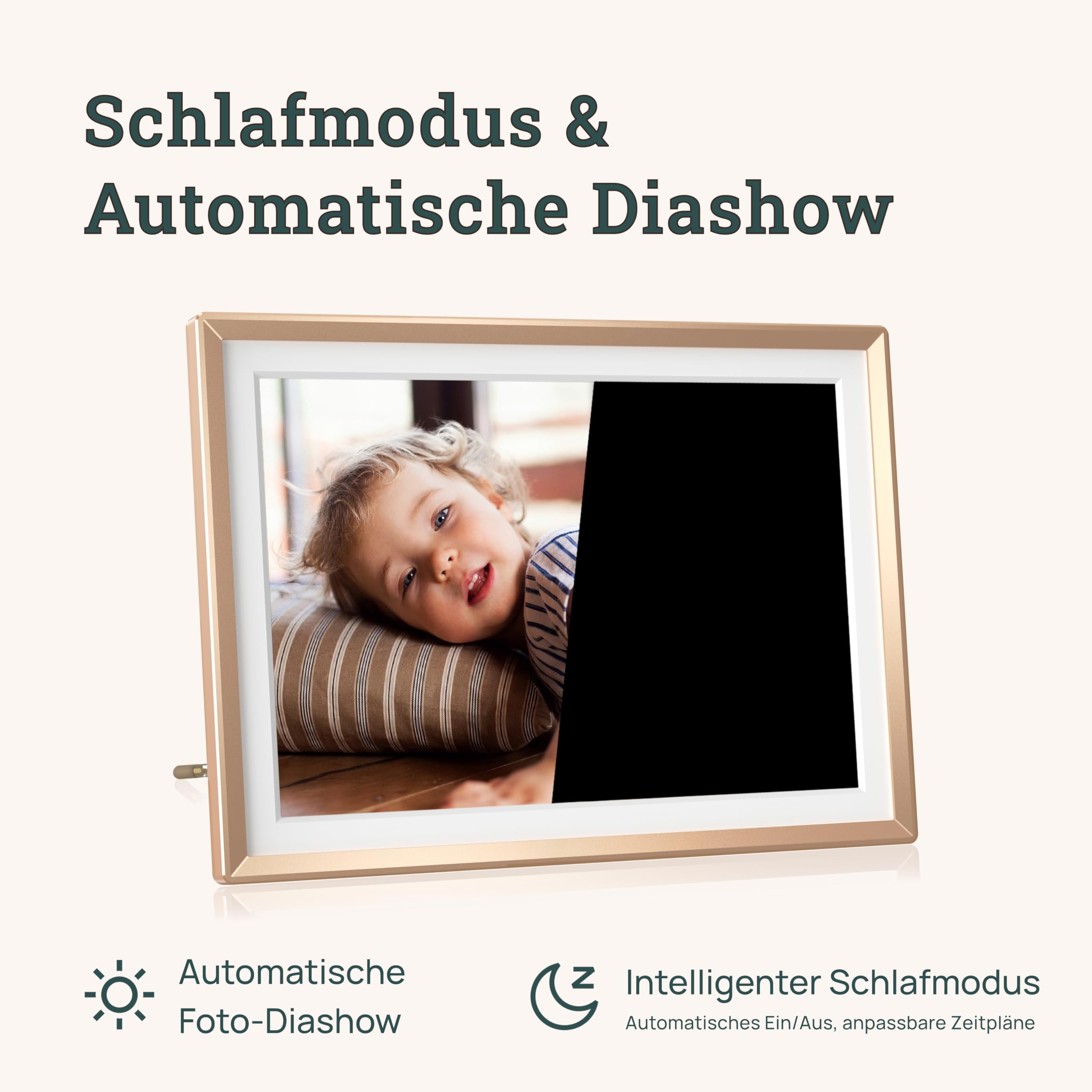 ARZOPA 14 Zoll Metall Digitaler Bilderrahmen Kostenloser Cloud Storage Unbegrenzt Fotos & Videos über App Teilen 1920 * 1200 FHD Touchscreen Elektronischer Bilderrahmen Geschenk für die Familie - D14