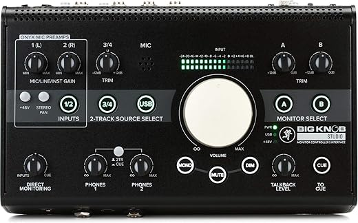 Mackie Big Knob Series, 3x2 Studio Monitor Controller 192kHz USB I/O (BIG KNOB STUDIO)