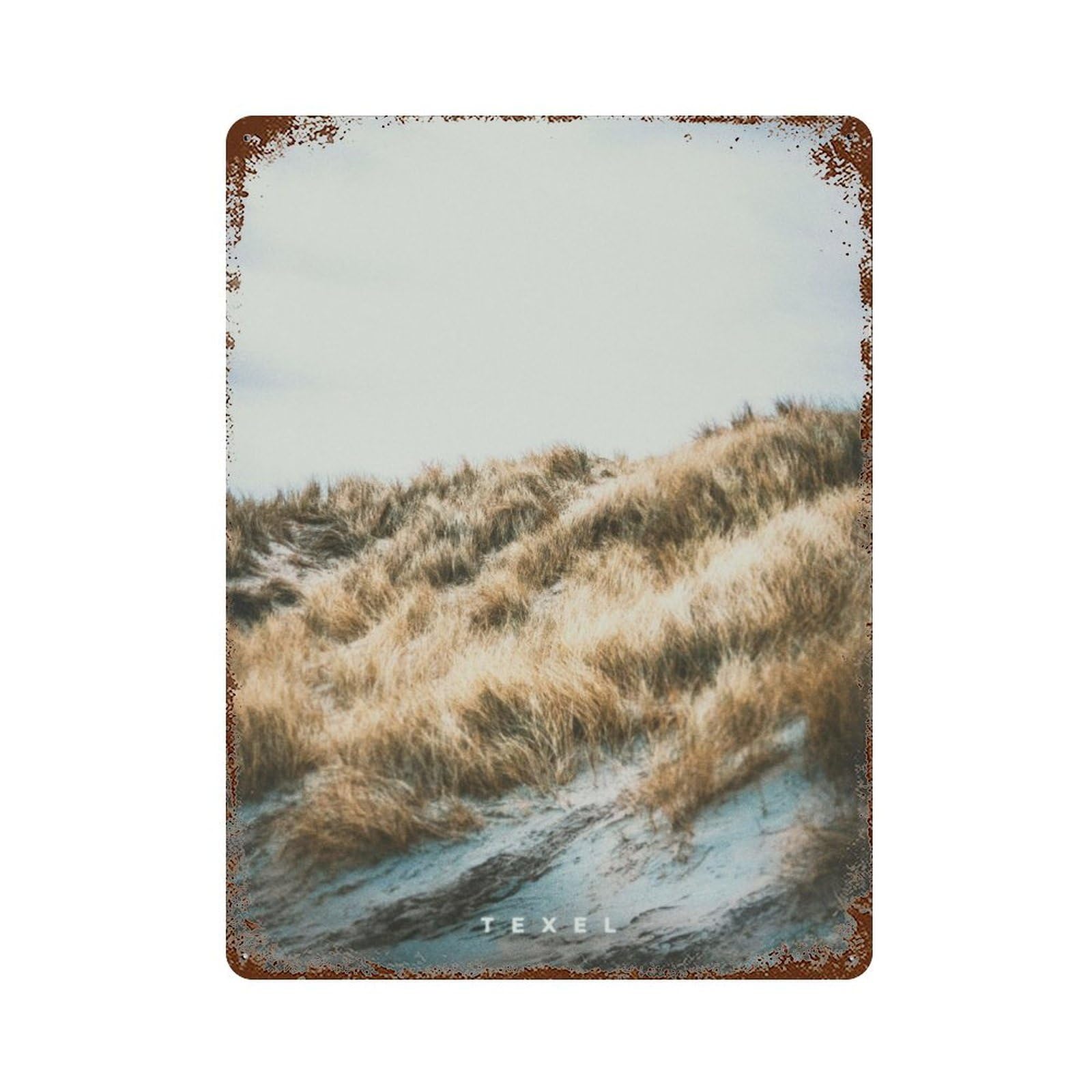 Texel 15.7"x11.8" Rustic Tin Plaque, Farmhouse Wall Decor for Basement, Hobby Room And Garage Decor