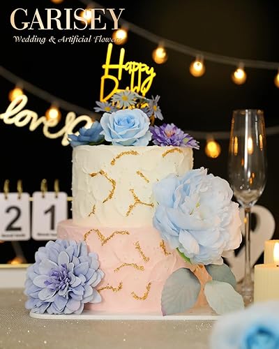 Miniatura 3 de Combinación de flores artificiales, mezcla de flores de seda, peonías, dalias con tallos para ramos de novia de boda, baby shower, centros de mesa,