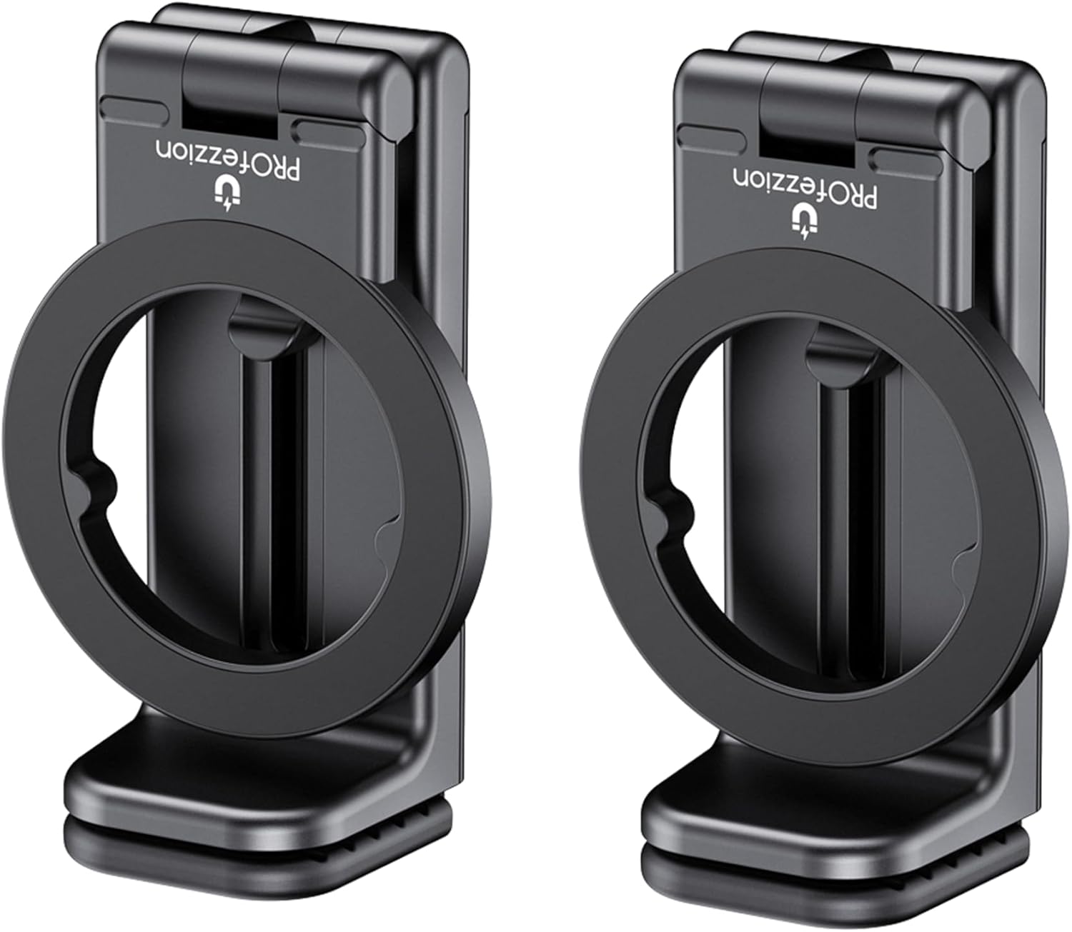 PROfezzion 2-Pack Magnetic Airplane Phone Holder for MagSafe iPhone 17, 16, 15, 14, 13 & All Phones, Handsfree Plane Phone Mount for Seat Tray Table, Travel Essentials Must Have Accessories for Flying