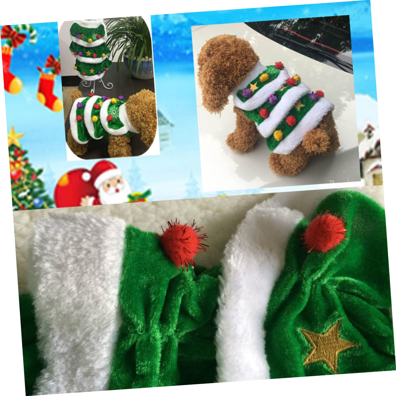 UPKOCH 3 Vestito per Cane Costume Invernale per Feste Xs Abbigliamento per Animali Domestici Natalizio