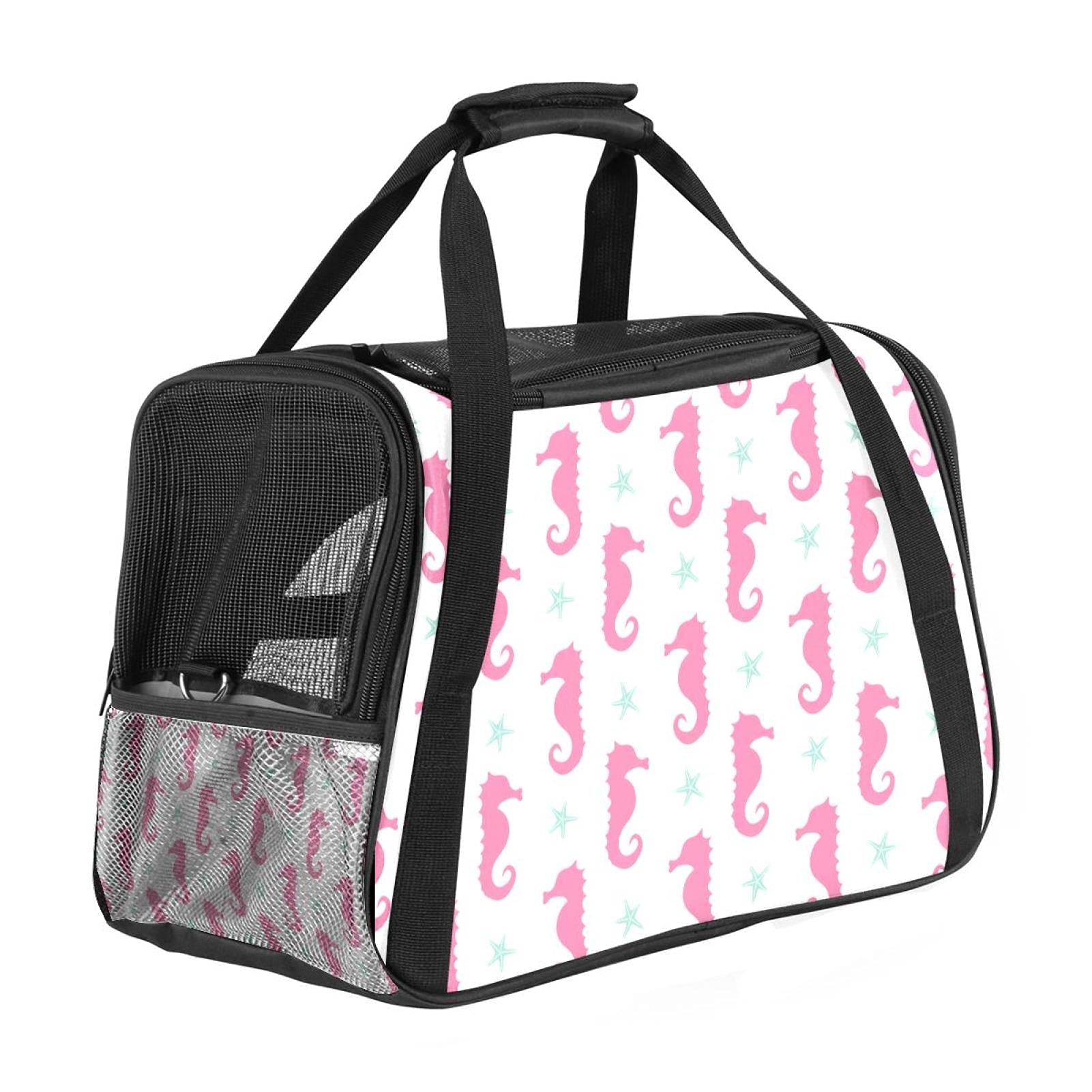 Sac transport chat homologué avion grand lapin chien motif rose