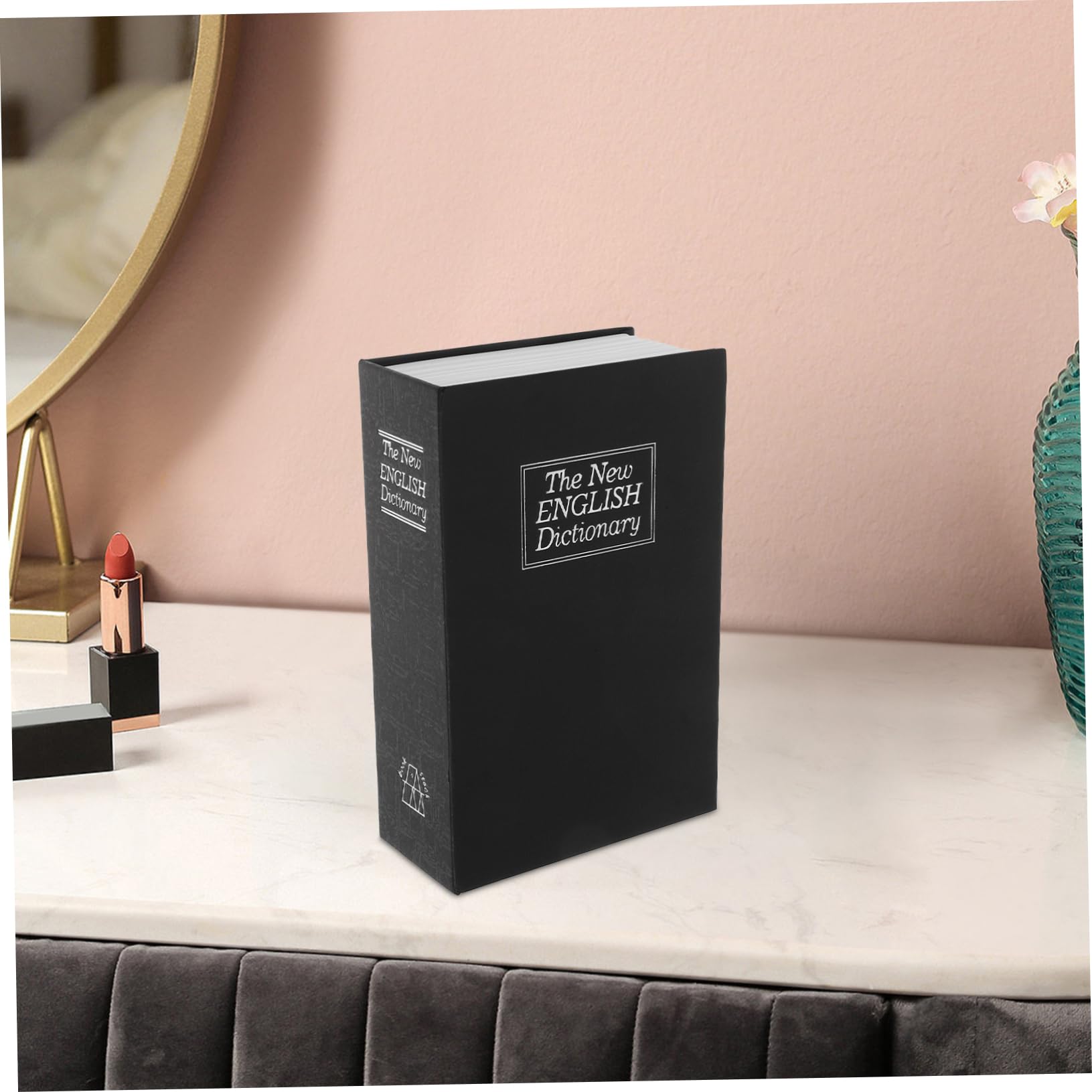 ULTECHNOVO Buchsafe mit Kombinationsschloss Tragbare Aufbewahrungsbox für Schmuck Bargeld und Wichtige Dokumente Metall Buch für Zuhause und Büro Schwarz