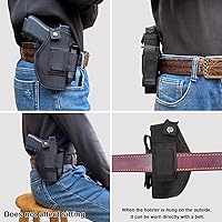 Vista 6 de IWB/OWB Pistol Holsters Fit：Glock 19 17 26 43/G2C G3C/Sig P320/M&P 9mm 40/45/380 /Security 9/Hellcat (Black, Right/Left Hand Draw (IWB/OWB) with Mag