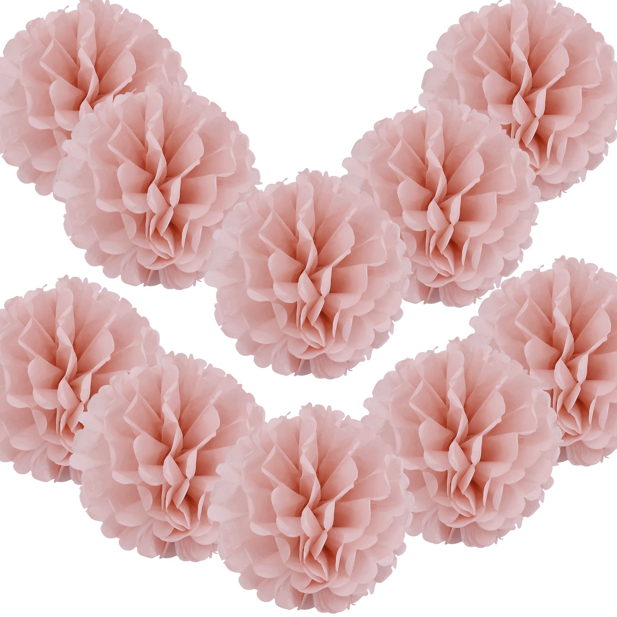Time to Sparkle 10PCS 8" Tissue Paper Pompoms Pom Poms Flower Handmade Wedding Party Decorations Balls Burnt Coral