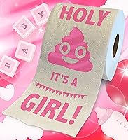 Vista 2 de Printed TP Holy It's a Girl! Regalo de papel higiénico impreso para revelación de género, divertido rollo para niñas, regalos de fiesta de baby