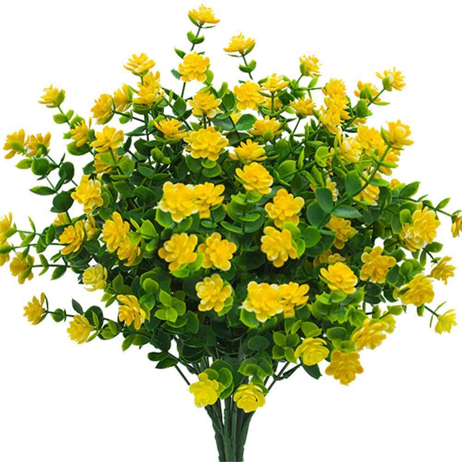 WBCDXCBB Simulated Plastic Like Plant, Orange Eucalyptus Flowers 1Pcs(Yelloweucalyptusflower)