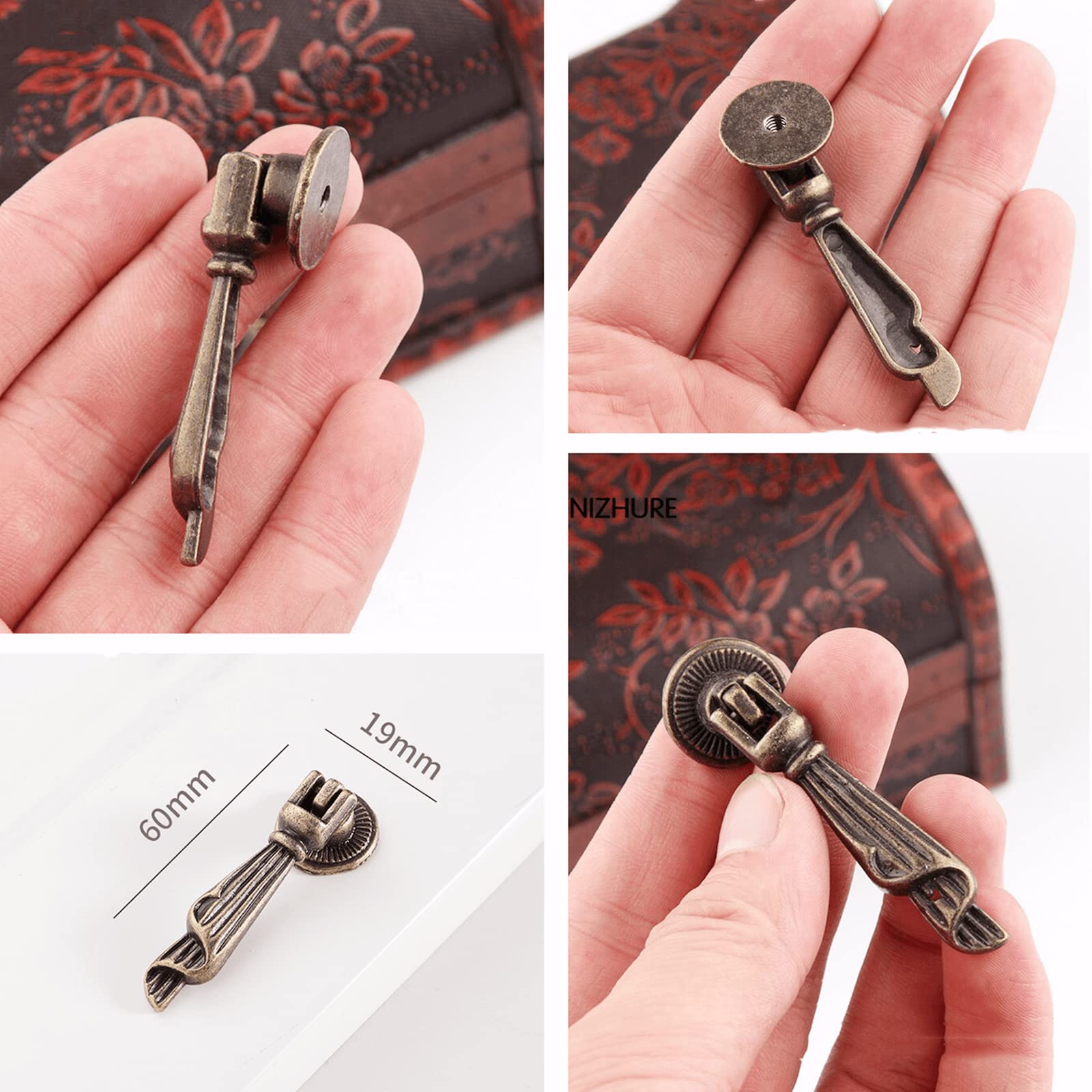 Antique Bronze Cabinet Pulls - Dophee Decorative Handles -4
