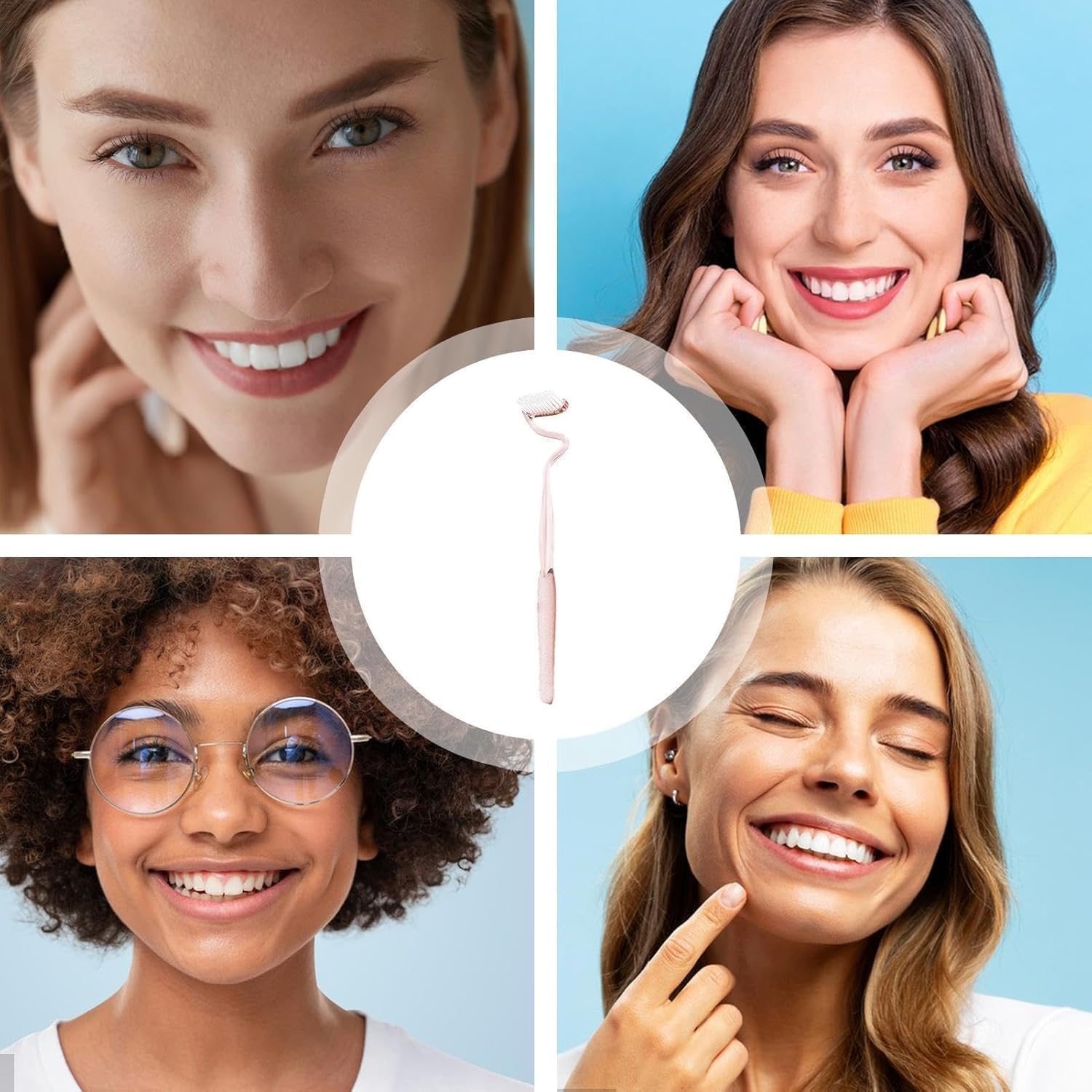 S Shaped Toothbrush, Multi-Functional S-Shaped Toothbrush with Soft Bristles, Vertical Brush, Ultra-Clean Soft Interdental Toothbrushes for Cleaning and Massaging Gums Extra Clean (Mix*4)