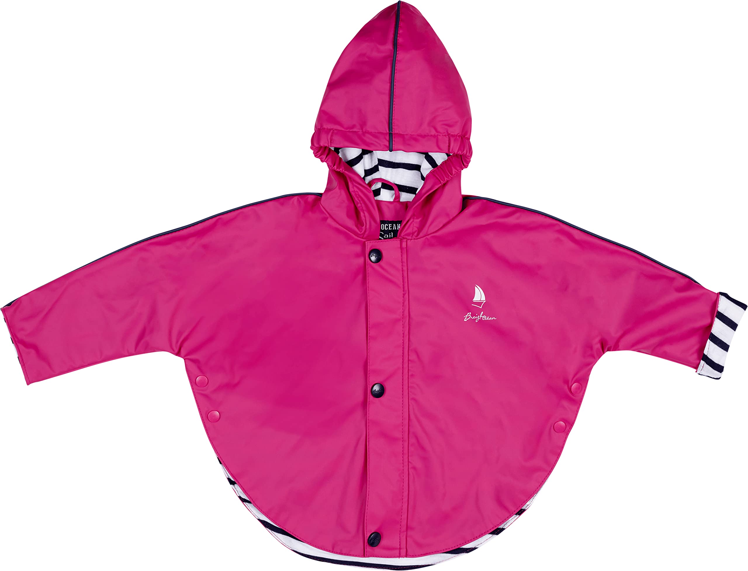 Breizh Ocean - Morlaix - Ciré imperméable bébé avec Capuche - Intérieur rayé - 6 à 36 Mois