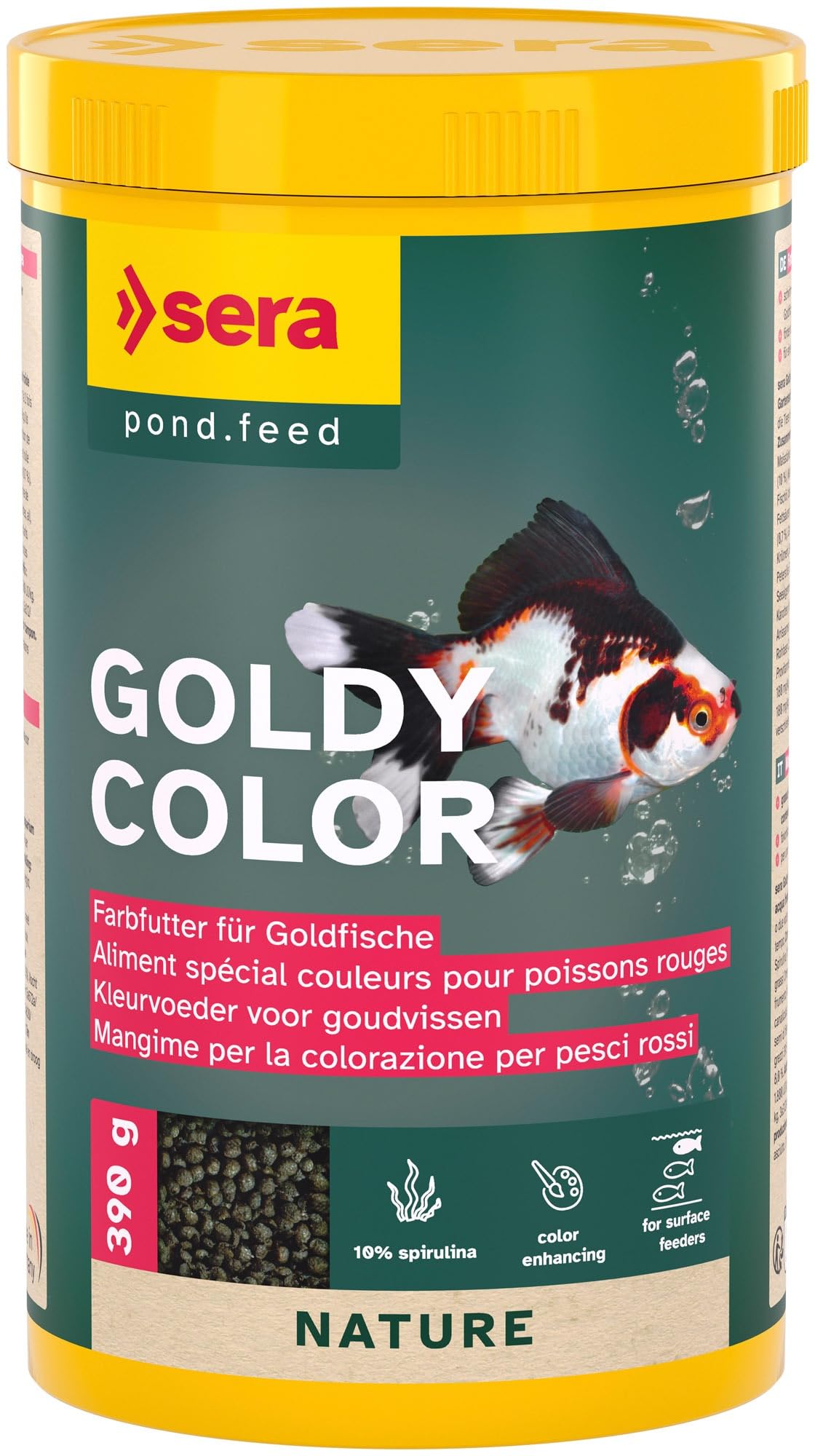 sera goldy color 1 L | mangime per la colorazione per pesci rossi 1.000 ml | mangime per la colorazione in granuli per pesci rossi | senza coloranti e conservanti