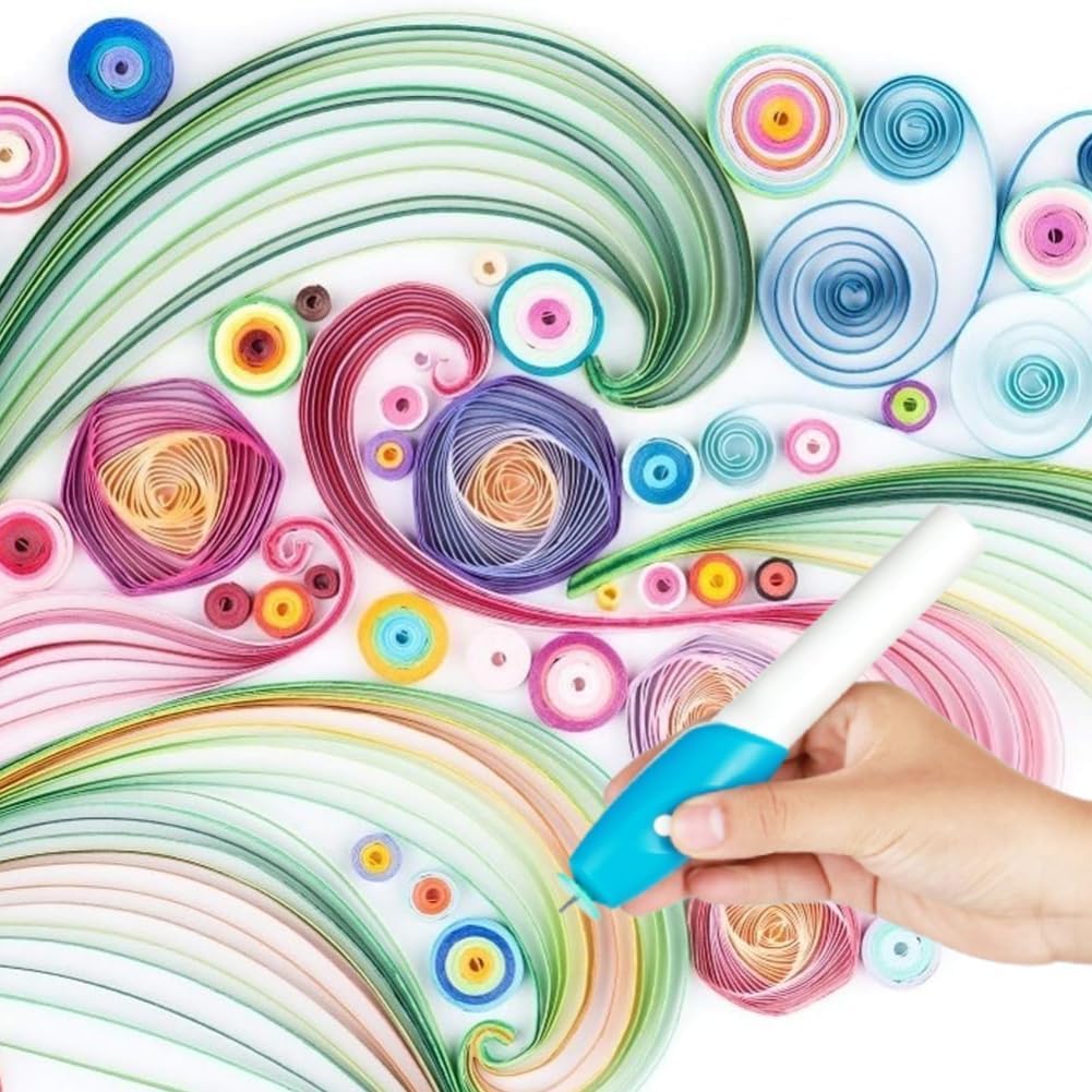 2 in 1 Quilling Slotted Tool Paper Rolling Electric Pen, E11 Electric Quilling Pen, Electric Quilling Slotted Tool Automated Paper Rolling Curling Pen