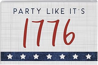Simply Said, INC Fourth of July Small Talk Rectangle 3.5 x 5.25 inch Wood Sign, Party Like It's 1776, Made in USA, STR1706