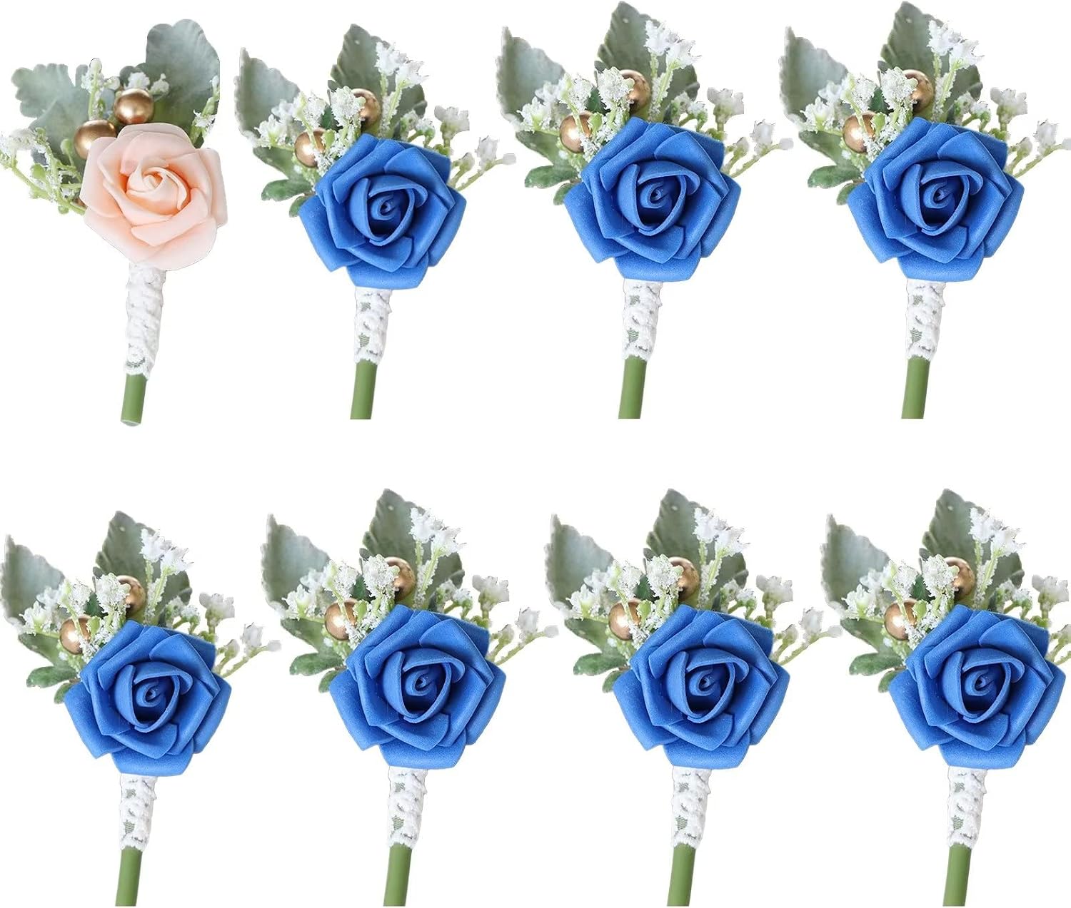 Ling's Moment Boutonniere Tasca Rosa Antico Con Ranuncolo - Fiore All'Occhiello Per Sposo - Matrimonio, Ballo, Cerimonie