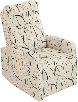 CRFATOP Recliner Chair Covers 4 Pieces Printed Small Reclining Slipcovers with Pocket Stretch Recliner Couch Slipcovers for Home Theater 1 Seat Recliner Sofa Cover for Kids Dogs Pets,C01