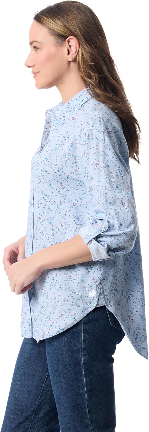 Gloria Vanderbilt Womens Amanda Oversized Button Down Shirt with Roll-tab Sleeves Standard - Image 3