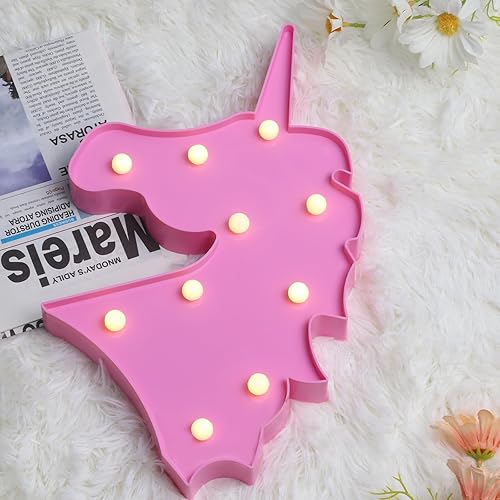 Miniatura 2 de Lámpara LED de noche de unicornio, lámpara de unicornio para decoración del hogar, suministros de fiesta de unicornio rosa, luces nocturnas para