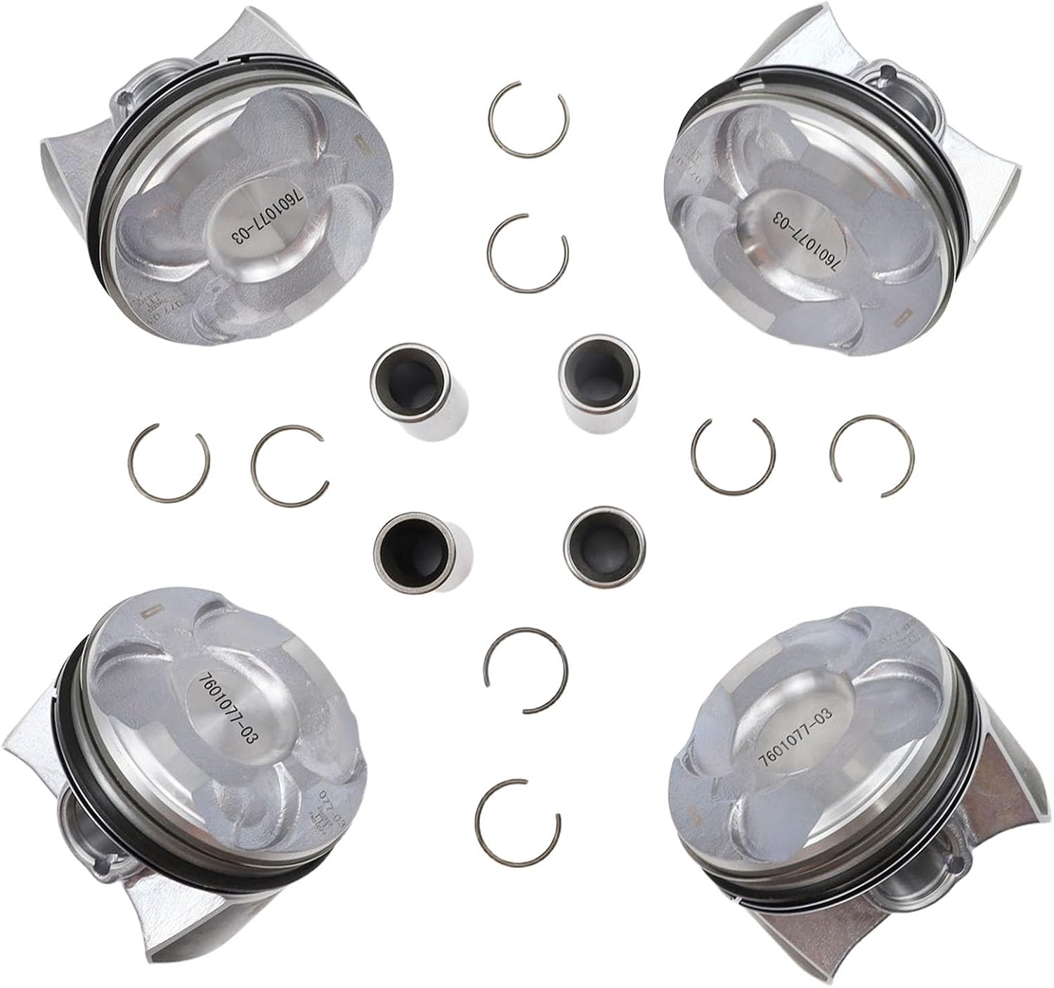 4PCS Engine Piston & Rings Kit 11257601181 Compatible with Mini Cooper Countryman Peugeot 118i 120i N18 B16 1.6L years 2010 2011 2012 2013 2014 2015 2016