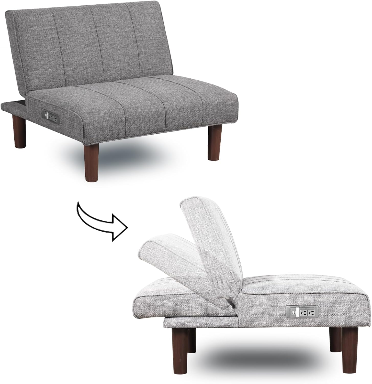 KAIRUITUCH Mini Couches, Armless Upholstered Futon Couch