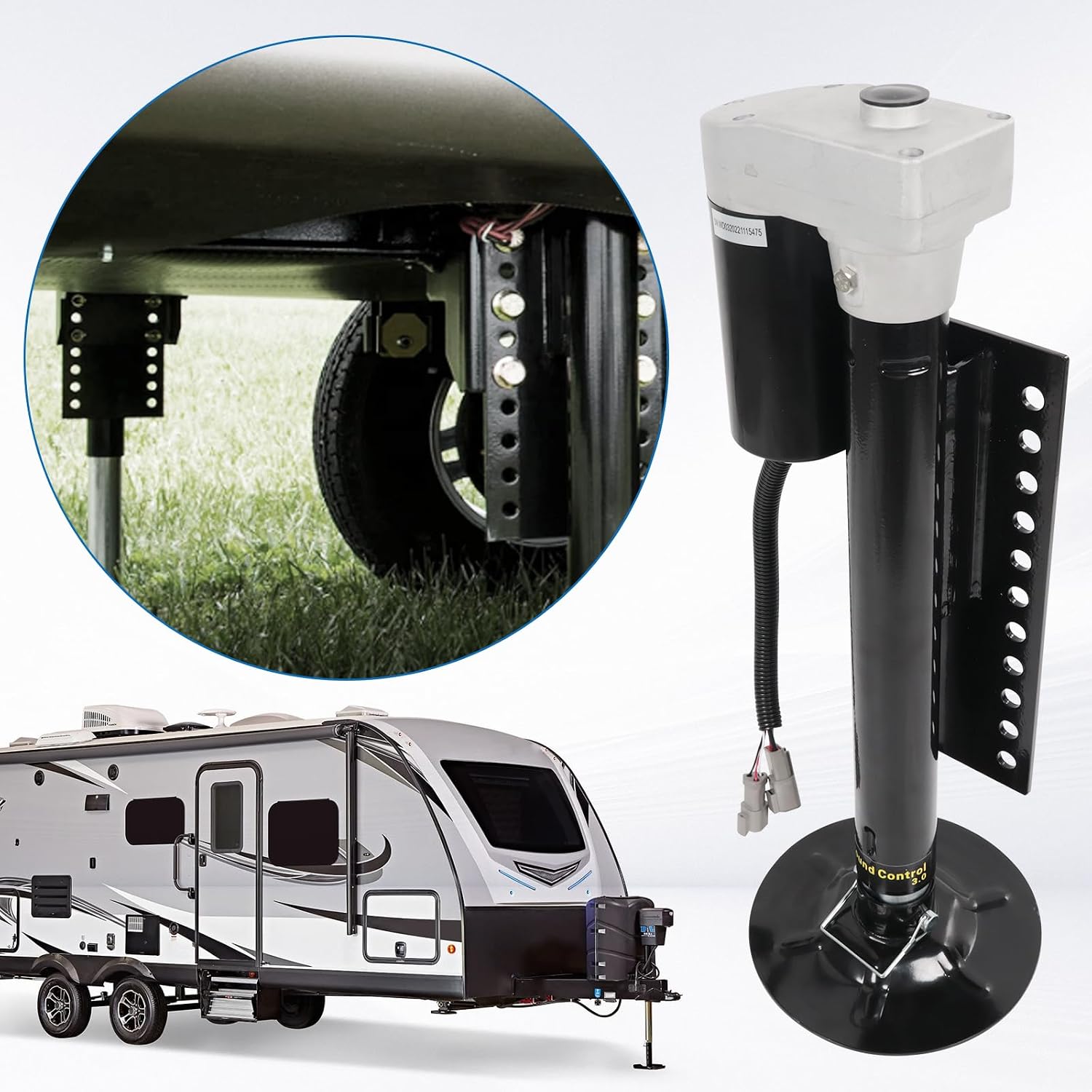 JDMSPEED 344792 5th Wheel RV Rear Hall Effect Jack Right Leg Compatible with Ground Control 3.0 Leveling Systems 5000-lb Capacity Replace 344792