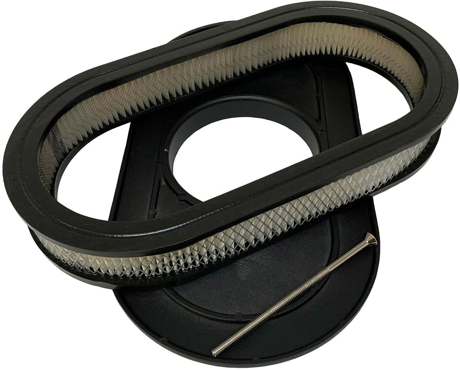 FE 390 American Eagle Logo 15" Oval Air Cleaner Kit Black - Ansen USA